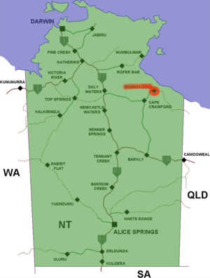 Archivo:Borroloola location map in Northern Territory