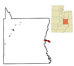 Emery County Utah incorporated and unincorporated areas Green River highlighted.svg