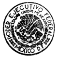Escudo Nacional Mexicano en sello epoca Cardenista