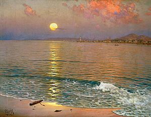 Archivo:Guillermo Gómez Gil - Atardecer sobre la costa de Málaga