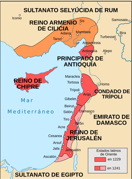 Archivo:Map Crusader states 1240-es