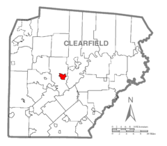 Map of Curwensville, Clearfield County, Pennsylvania Highlighted.png