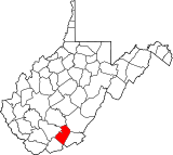 Map of West Virginia highlighting Summers County.svg