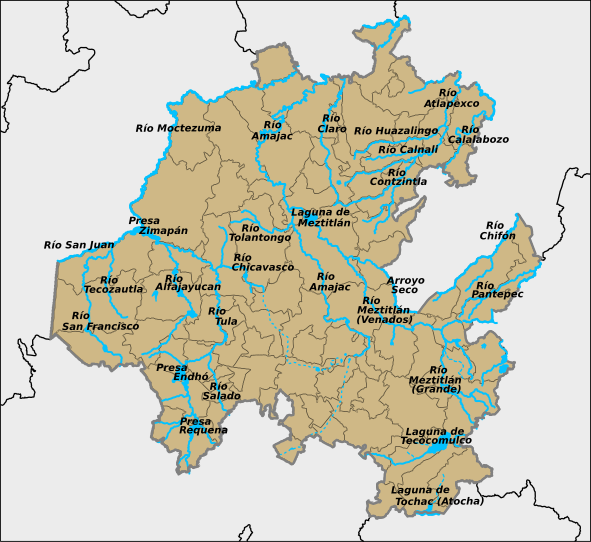 Archivo Mapa Hidrogr Fico De Hidalgo M Xico