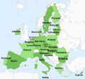 Member States of the European Union (polar stereographic projection)