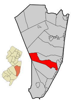 Ocean County New Jersey Incorporated and Unincorporated areas Barnegat Highlighted.svg
