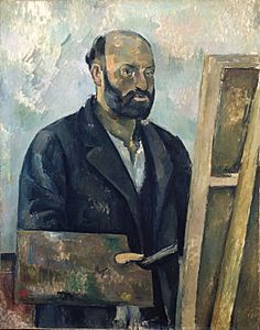 Paul Cézanne, c.1890, Portrait de l'artiste à la palette, oil on canvas, 92 x 73 cm, Foundation E.G. Bührle