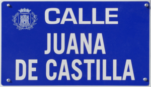 Archivo:Alcalá de Henares (RPS 22-02-2025) calle Juana de Castilla, placa indicativa