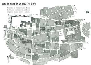 Alcalá de Henares (s. XVI y XVII) plano con los edificios principales.png