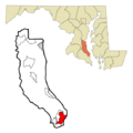 Calvert County Maryland Incorporated and Unincorporated areas Chesapeake Ranch Estates-Drum Point Highlighted