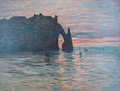 Claude Monet-Soleil couchant à Etretat
