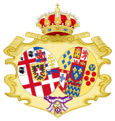 Coat of Arms of Maria Cristina of Naples and Sicily, Queen of Sadinia (Order of Maria Luisa).svg