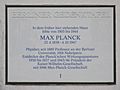 Gedenktafel Max Planck