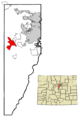 Jefferson County Colorado Incorporated and Unincorporated areas Evergreen Highlighted
