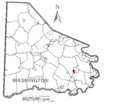 Map of Ellsworth, Washington County, Pennsylvania Highlighted