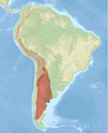 Microcavia australis distribution map