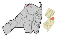 Monmouth County New Jersey Incorporated and Unincorporated areas Keyport Highlighted.svg