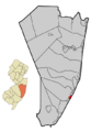 Ocean County New Jersey Incorporated and Unincorporated areas Surf City Highlighted