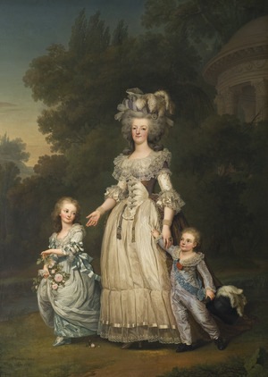 Archivo:Queen Marie Antoinette of France and two of her Children Walking in The Park of Trianon - Nationalmuseum - 18035