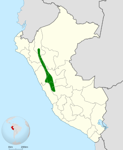 Distribución geográfica del churrín de Tschudi.