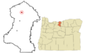 Sherman County Oregon Incorporated and Unincorporated areas Wasco Highlighted