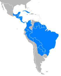 Distribución del pecarí barbiblanco en 2007