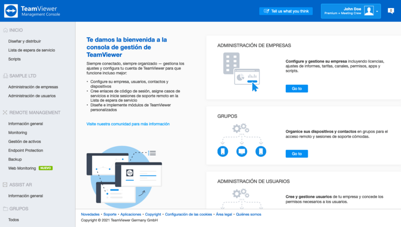 TeamViewer Management Console Spanish