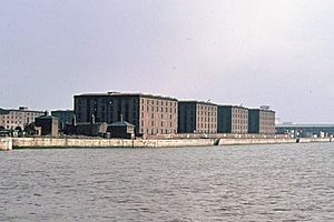 Archivo:The Albert Dock from the River Mersey, 1979