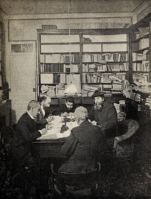 Archivo:1897-12-04, Blanco y Negro, Segismundo Moret en su casa dictando a los taquígrafos la Constitución autónomica, Franzen