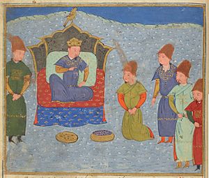 Archivo:Batu Khan on the Throne by Rashid al-Din