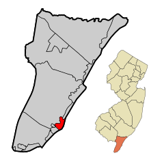 Cape May County New Jersey Incorporated and Unincorporated areas North Wildwood Highlighted.svg