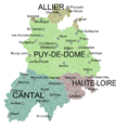 Carte de l'Auvergne
