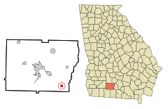 Colquitt County Georgia Incorporated and Unincorporated areas Berlin Highlighted.svg