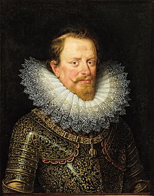 Archivo:Frans Pourbus the younger - Portrait of Vincenzo Gonzaga, Duke of Mantua, wearing armour and the Order of the Golden Fleece