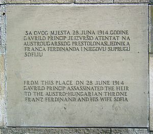 Archivo:Gavrilo princip memorial plaque 2009 edit1