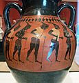 Getty Villa - Storage Jar with a chorus of Stilt walkers - inv. VEX.2010.3.65