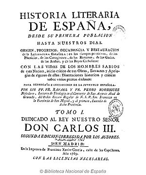 Archivo:Historia literaria de España 1769