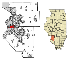 Madison County Illinois Incorporated and Unincorporated areas Fairmont City Highlighted.svg