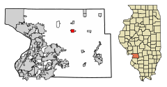 Madison County Illinois Incorporated and Unincorporated areas Hamel Highlighted.svg