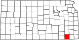 Map of Kansas highlighting Montgomery County.svg