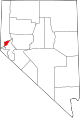 Mapa de Nevada con la ubicación del condado de Storey