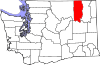 Mapa de Washington con la ubicación del condado de Ferry