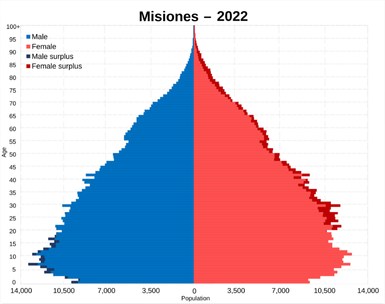 Misiones 2022 population pyramid
