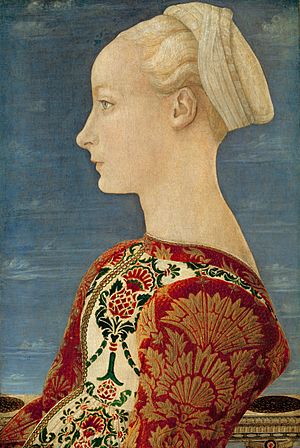 Archivo:Piero del Pollaiuolo - Profile Portrait of a Young Lady - Gemäldegalerie Berlin - Google Art Project