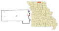 Putnam County Missouri Incorporated and Unincorporated areas Livonia Highlighted