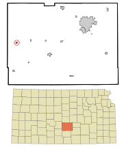 Reno County Kansas Incorporated and Unincorporated areas Sylvia Highlighted.svg