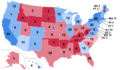 Results by state, shaded according to winning candidate's percentage of the vote 2020
