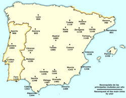 Archivo:Spain Reconquista cities