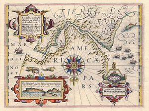 Archivo:Strait of Magellan by Jodocus Hondius