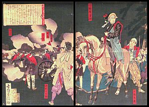 Archivo:Tokugawa Yoshinobu organizing defenses at Osaka castle